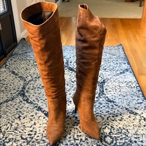 Elegant Brown Suede Knee-High Boots